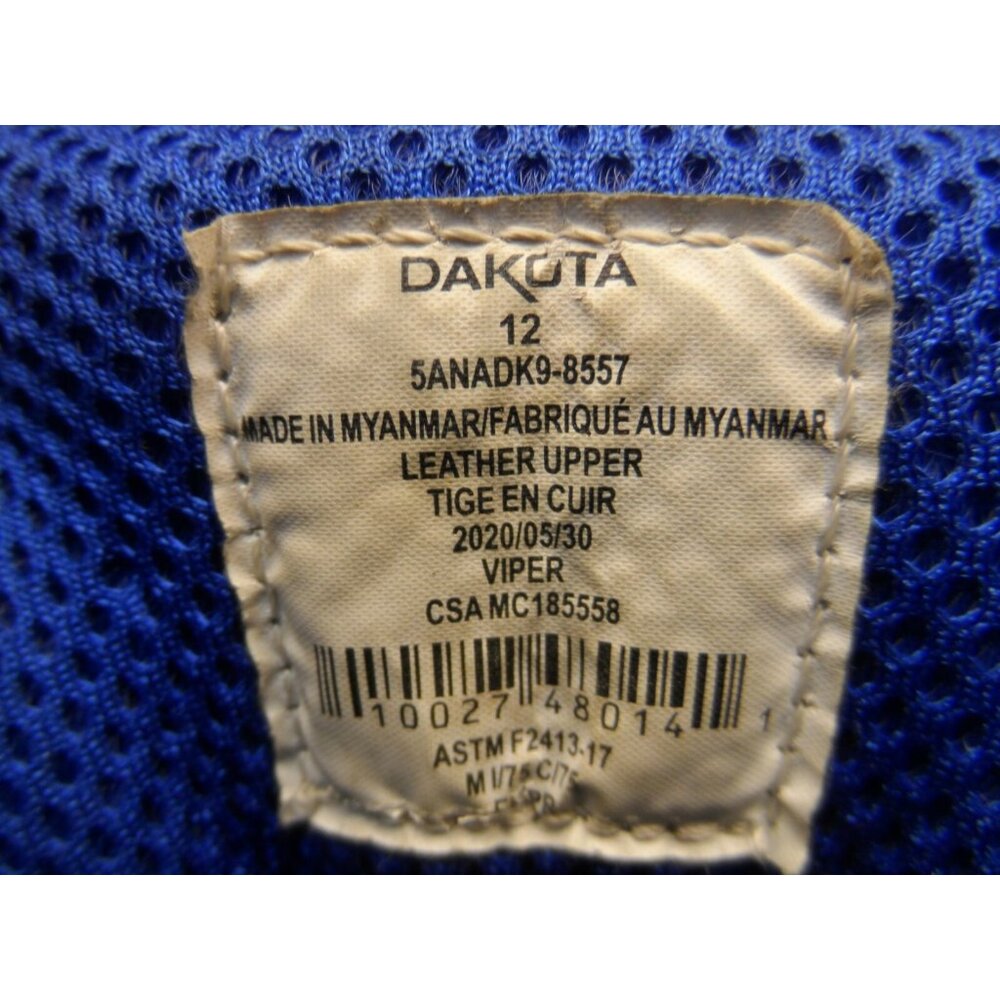 DAKOTA Men's 557 8" STCP HD3 Vibram Work Boots Black Size 12M - Picture 8 of 8